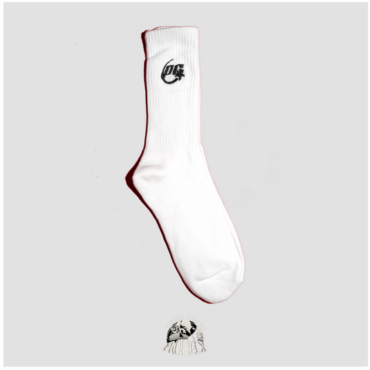 A pair of comfortable  white socks streetwear
