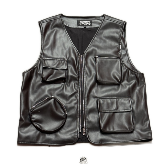 Fiery Leather Utility Vest