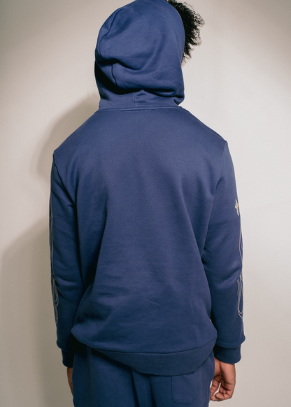 A street style zip up essentials hoodie